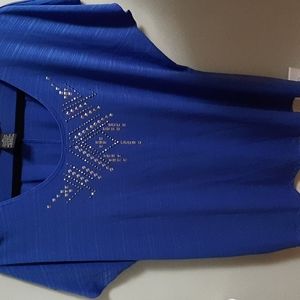 Blue blouse with silver sparkles